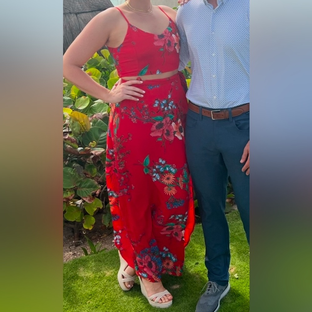 Lulu's Red Floral Maxi Dress - Picture 8 of 10